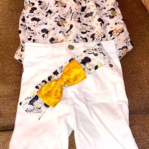 Tank top with matching headband & denim shorts